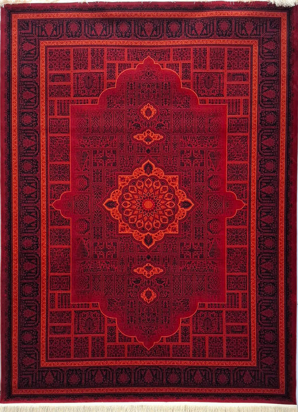 فرش ۷۰۰ شانه لاکی طرح سنتی کد ۵۱۱۷ نخ اکریلیک